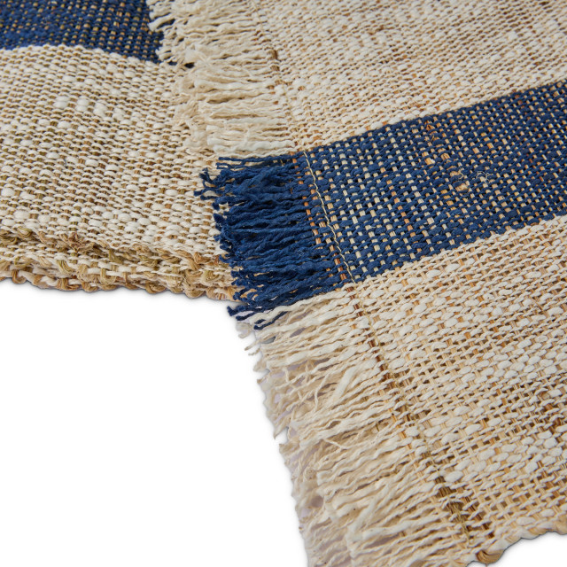 Humble & Mash Ramie Striped Runner, 220cm - Graystone close up