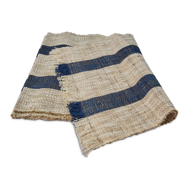 Humble & Mash Ramie Striped Runner, 220cm - Graystone