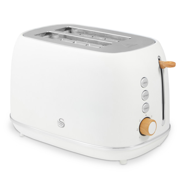 Swan Fjord Electronic 2-Slice Toaster, 800W - White