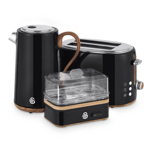 Swan Breakfast Set, 3-Piece - Black