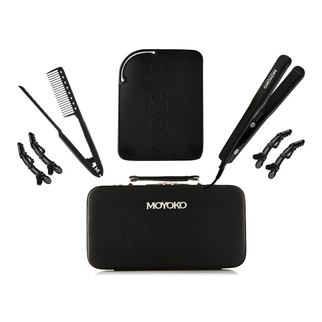 Moyoko Pro Glider Ceramic Hair Straightener Kit - Onyx Black