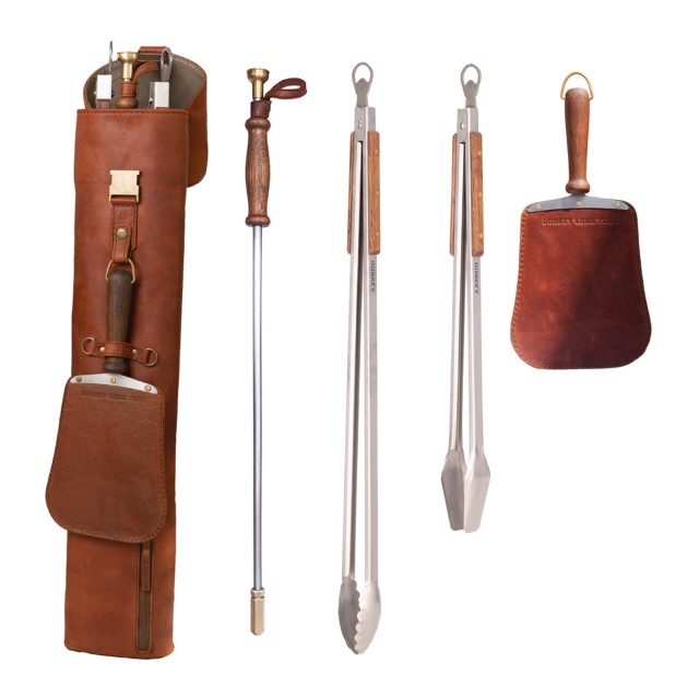Donkey Long Tong Jack Sack Leather Carry Bag Braai Set