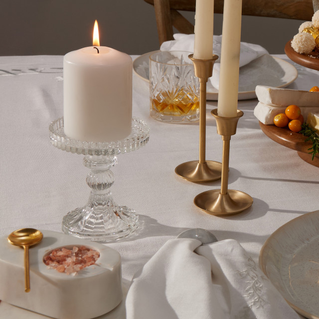 Thread Office Glass Pillar Candle Holder