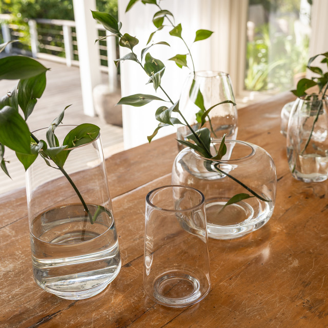 Lifestyle image of Thread Office Clear Glass Cylinder Vase