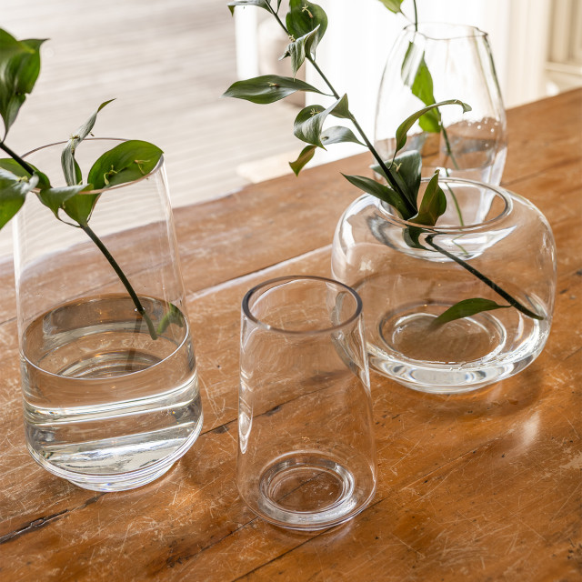 Lifestyle image of Thread Office Clear Glass Cylinder Vase