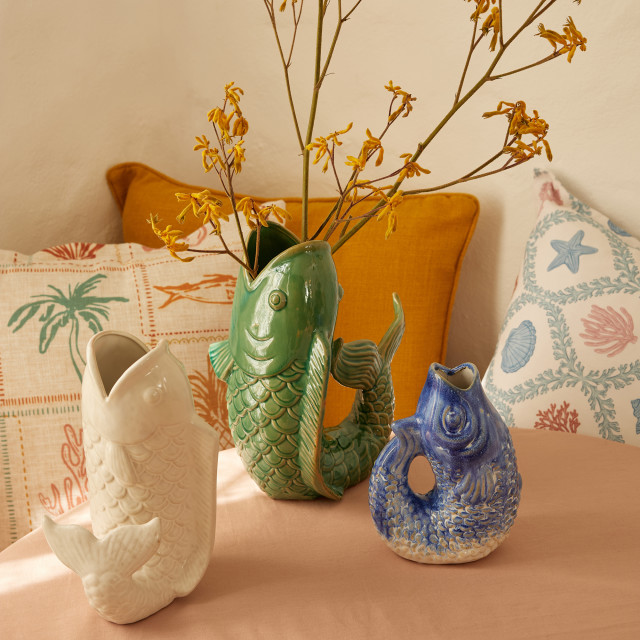 Thread Office Ceramic Fish Vase