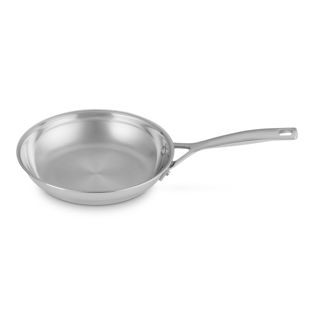 Le Creuset 3 Ply Stainless Steel Uncoated Frying Pan, 20cm angle