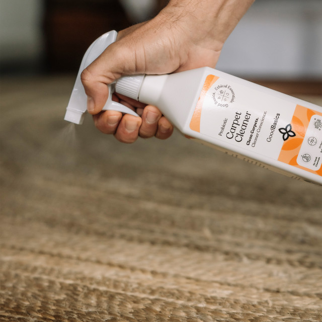 GoodBasics Probiotic Carpet Cleaner, 500ml sprayed on a carpet