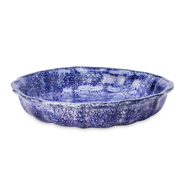 Humble & Mash Printed Splatter Ceramic Platter - Blue