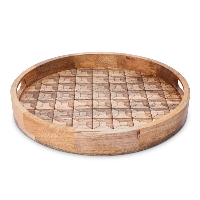 Humble & Mash Wooden Round Tray, 39cm