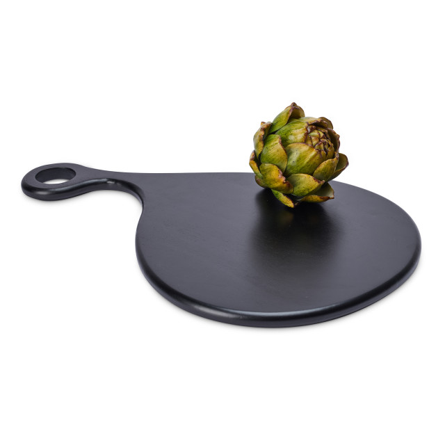 Humble & Mash Wooden Serving Board, 46cm - Black with veg for scale