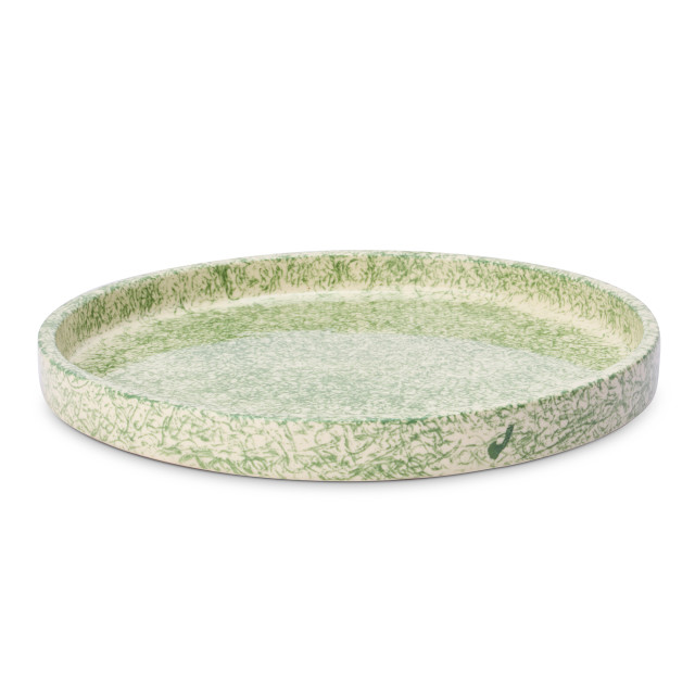 Humble & Mash Printed Green Splatter Ceramic Platter side view