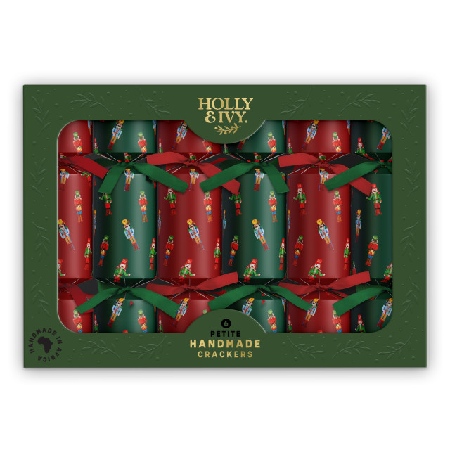 Holly & Ivy Petite Mini Nutcrackers Crackers, Pack of 6