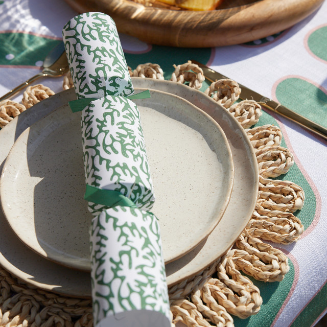 Holly & Ivy Boutique Exclusive Green Coral Crackers, Pack of 6