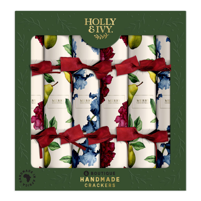 Holly & Ivy Boutique Vibrant Botanicals Crackers, Pack of 6