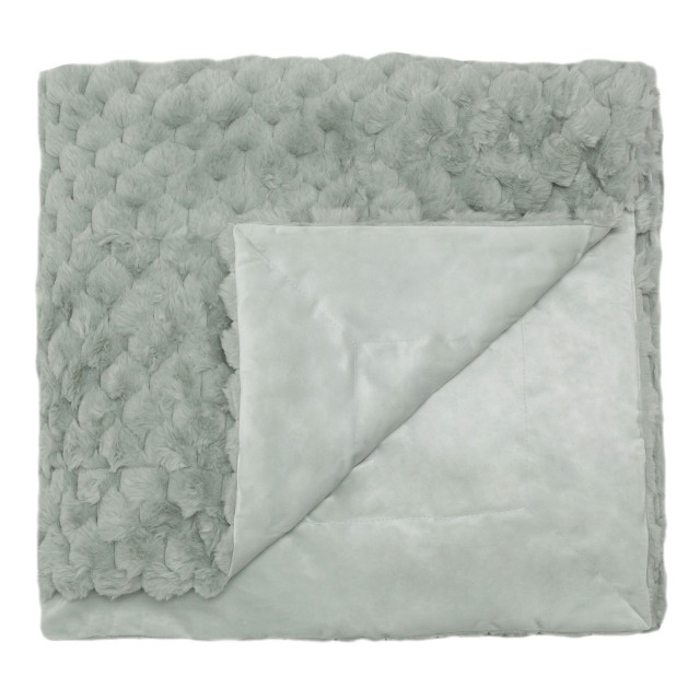 Linen House Arctic Snug Fur Throw, 150cm x 200cm - Mint Leaf