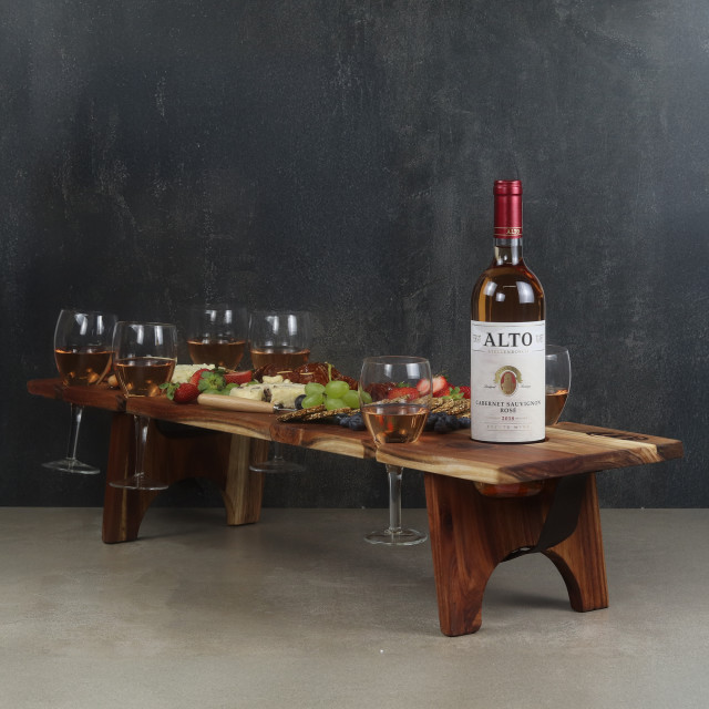 LK's Fold Away Grazing Board with snacks and wine