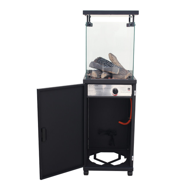 Alva Short Stand Gas Fire Pit Log Heater angle