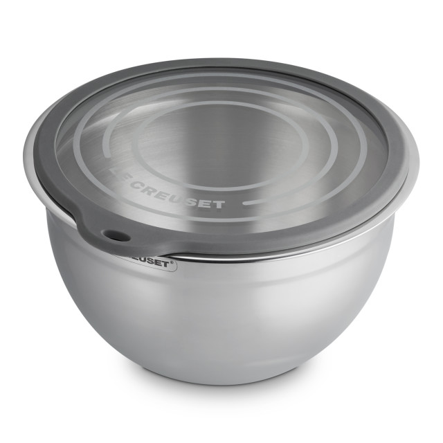 Le Creuset Stainless Steel Mixing Bowl with Glass Lid - 27cm