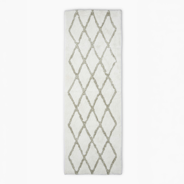 Thread Office Crisscross Shaggy Bathmat, 60cm x 140cm - Shadow Sage