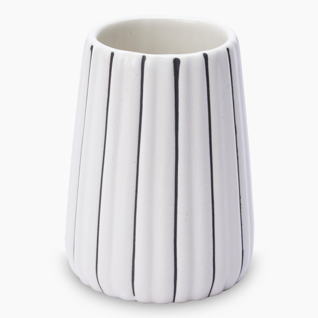 Thread Office Stripe Ceramic Toothbrush Holder