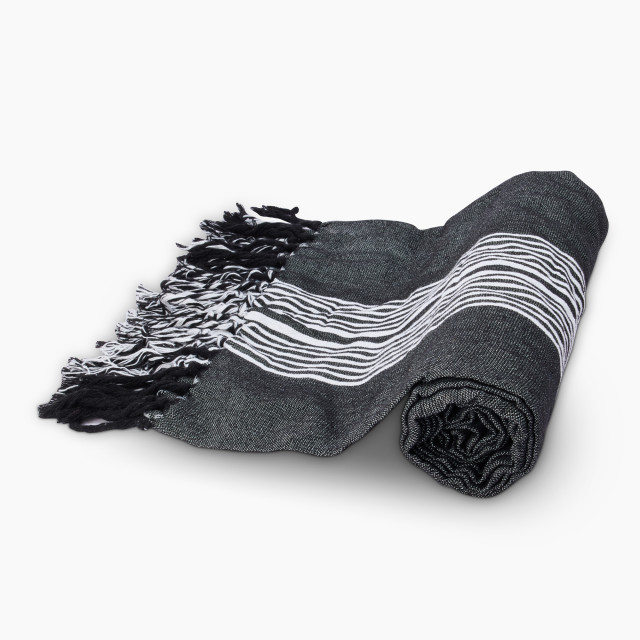 Thread Office Black Stripe Throw, 140cm x 180cm
