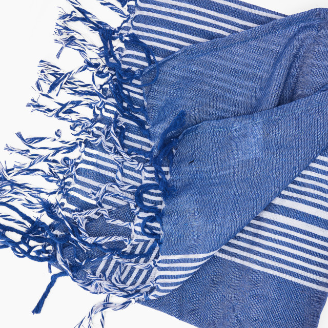Thread Office Blue Stripe Throw, 140cm x 180cm close up