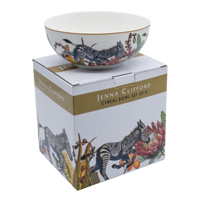 Jenna Clifford Wild Bloom Cereal Bowls, Set of 4 packaging