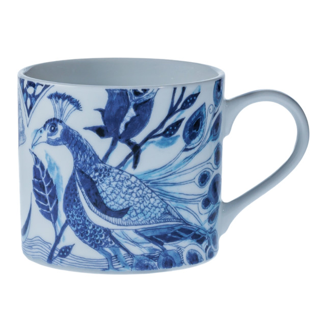 Jenna Clifford Peacock Saphire Garden Mug, 250ml