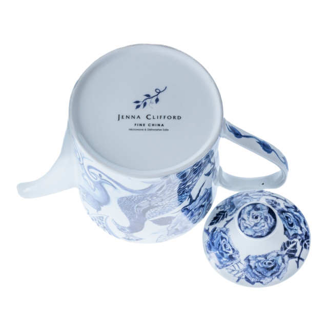 Jenna Clifford Peacock Saphire Garden Teapot, 1L angle