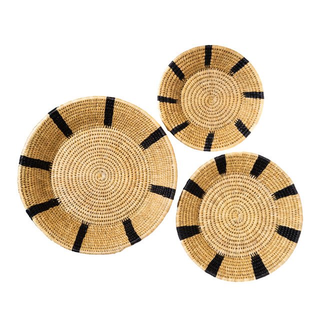 Gone Rural Smoke & Black Nesting Basket - Large showing scale with other sizes