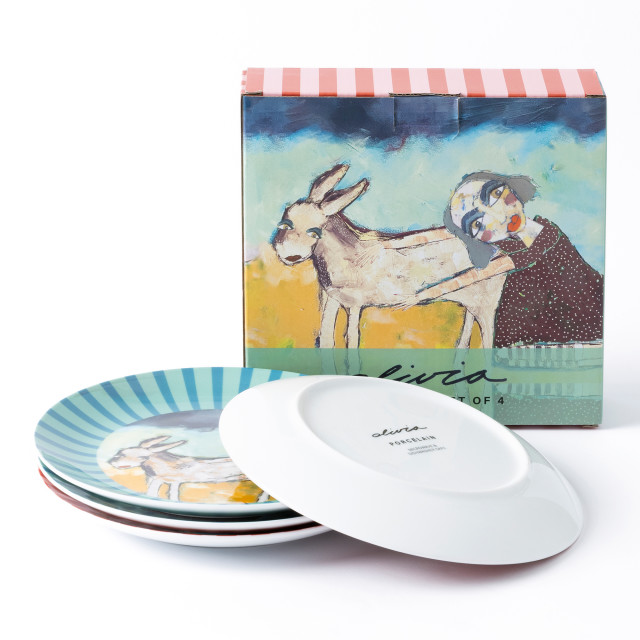 Olivia Princess Porcelain Side Plates, Set of 4 with packaging
