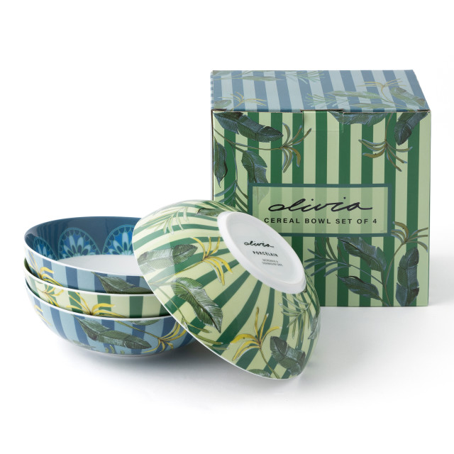 Olivia Princess Porcelain Cereal Bowls, Set of 4 packaging