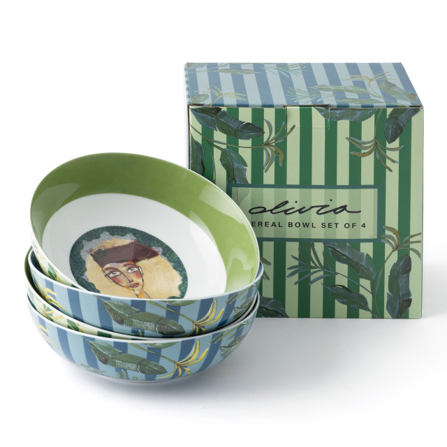 Olivia Princess Porcelain Cereal Bowls, Set of 4 packaging