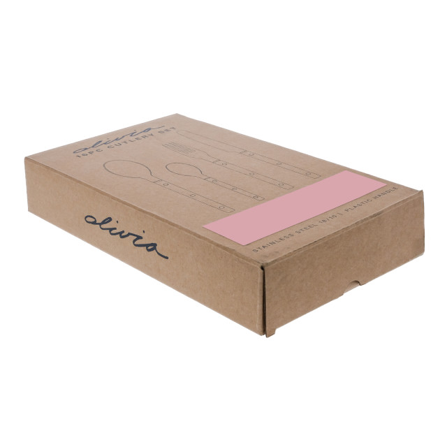 Olivia Princess Stainless Steel Cutlery Set, 16-Piece - Pink packaging