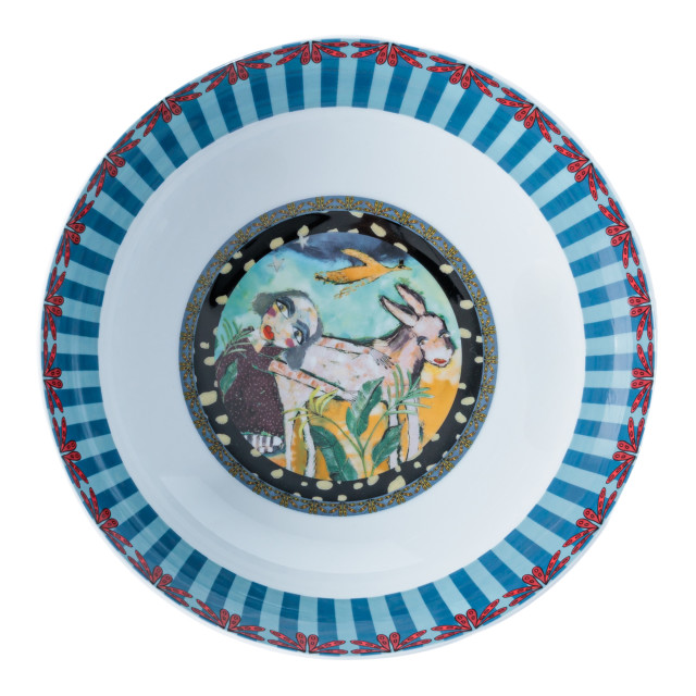 Olivia Princess Porcelain Salad Bowl, 24cm angle