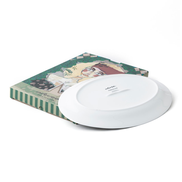 Olivia Princess Porcelain Oval Platter, 35.5cm angle with packaging