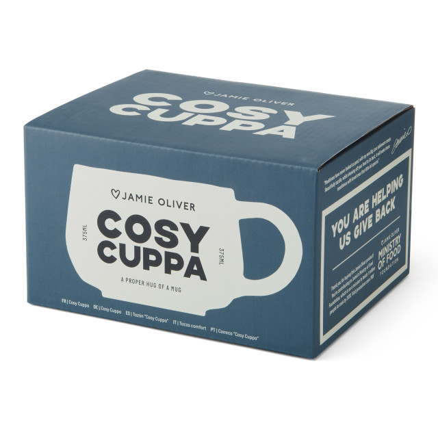 Jamie Oliver Big Love Stoneware Cosy Cuppa Mug, 375ml - White packaging