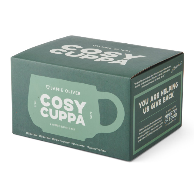 Jamie Oliver Big Love Stoneware Cosy Cuppa Mug, 375ml - Green packaging