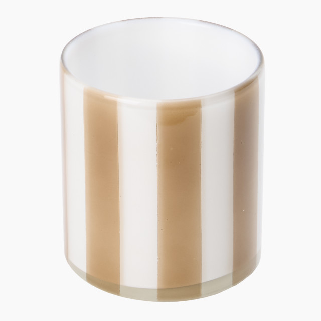 Thread Office Burnt Orange Stripe Tealight Candle Holder