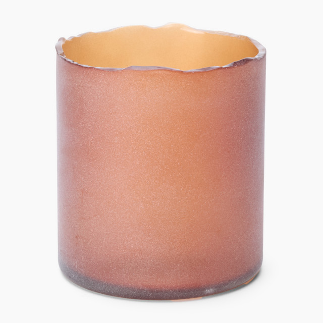 Thread Office Brown Frosted Raw Edge Candle Holder - Small