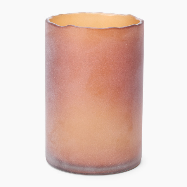 Thread Office Brown Frosted Raw Edge Candle Holder - Large