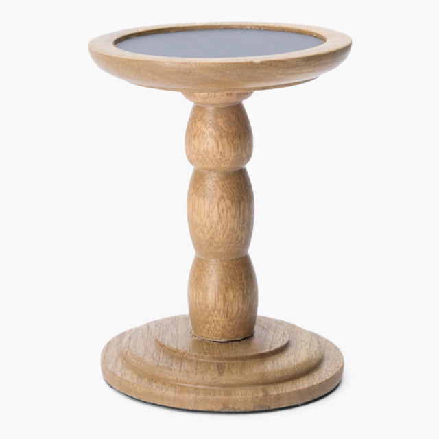 Thread Office Natural Wooden Pillar Candle Holder