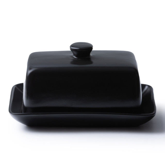 JAN Noir et Noir Butter Dish angle