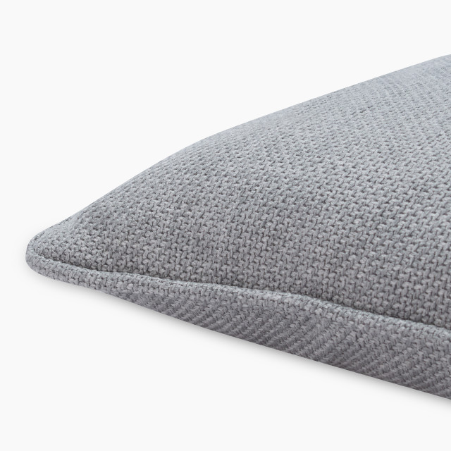 Thread Office Light Grey Grounded Scatter Cushion with Feather Blend Inner, 40cm x 70cm close up