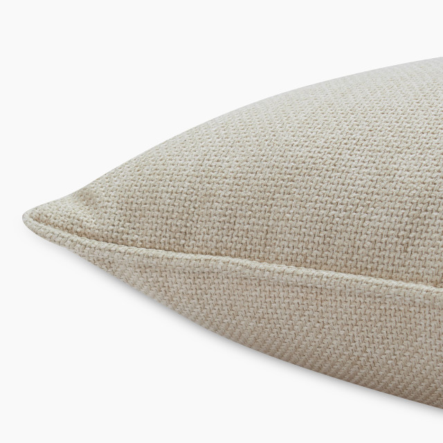 Thread Office Natural Grounded Scatter Cushion with Feather Blend Inner, 40cm x 70cm close up