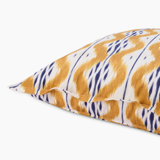 Thread Office Yellow Tivra Printed Scatter Cushion Cover, 60cm x 60cm close up