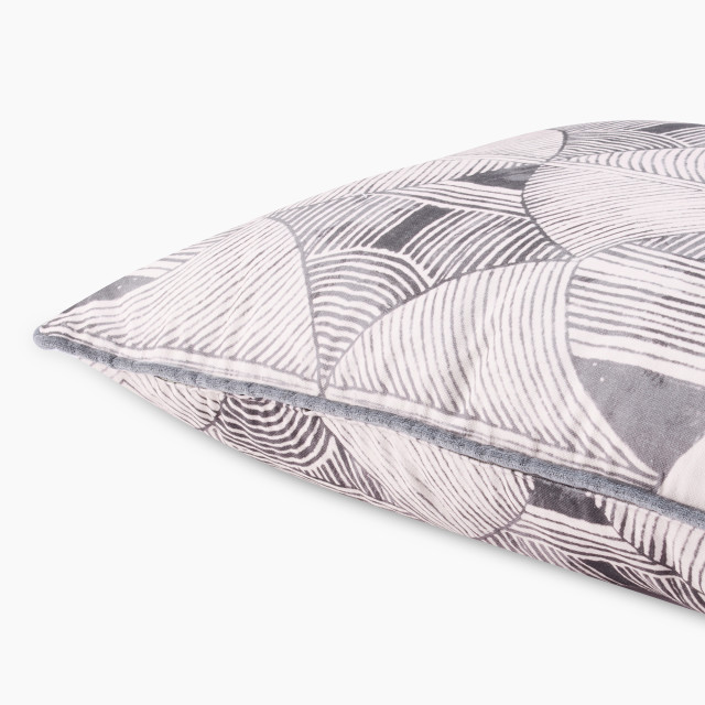 Thread Office Black Tri Scatter Cushion with Feather Blend Inner, 50cm x 70cm close up