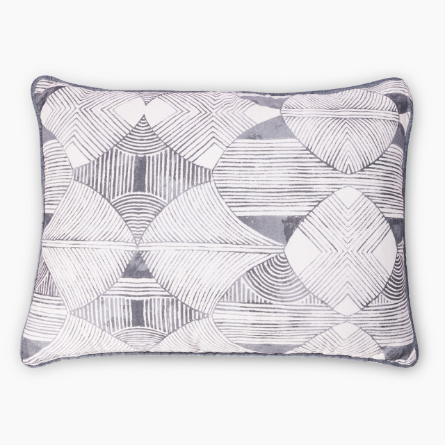 Thread Office Black Tri Scatter Cushion with Feather Blend Inner, 50cm x 70cm