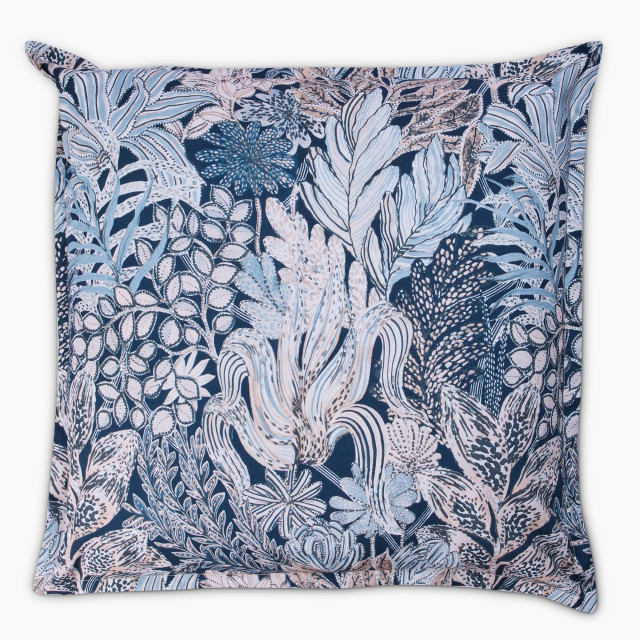 Thread Office Blue Printed Yesinia Scatter Cushion Cover, 60cm x 60cm